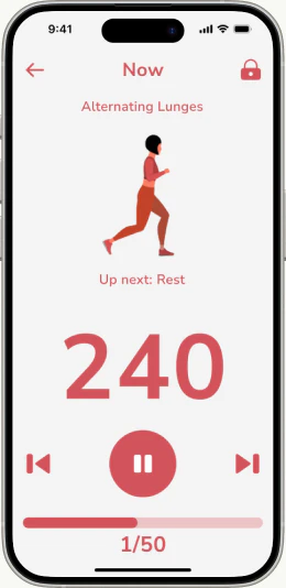 Active workout screen